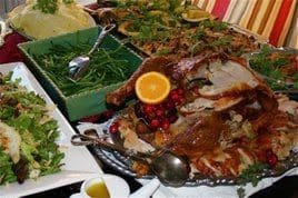 A table full of food on a table.