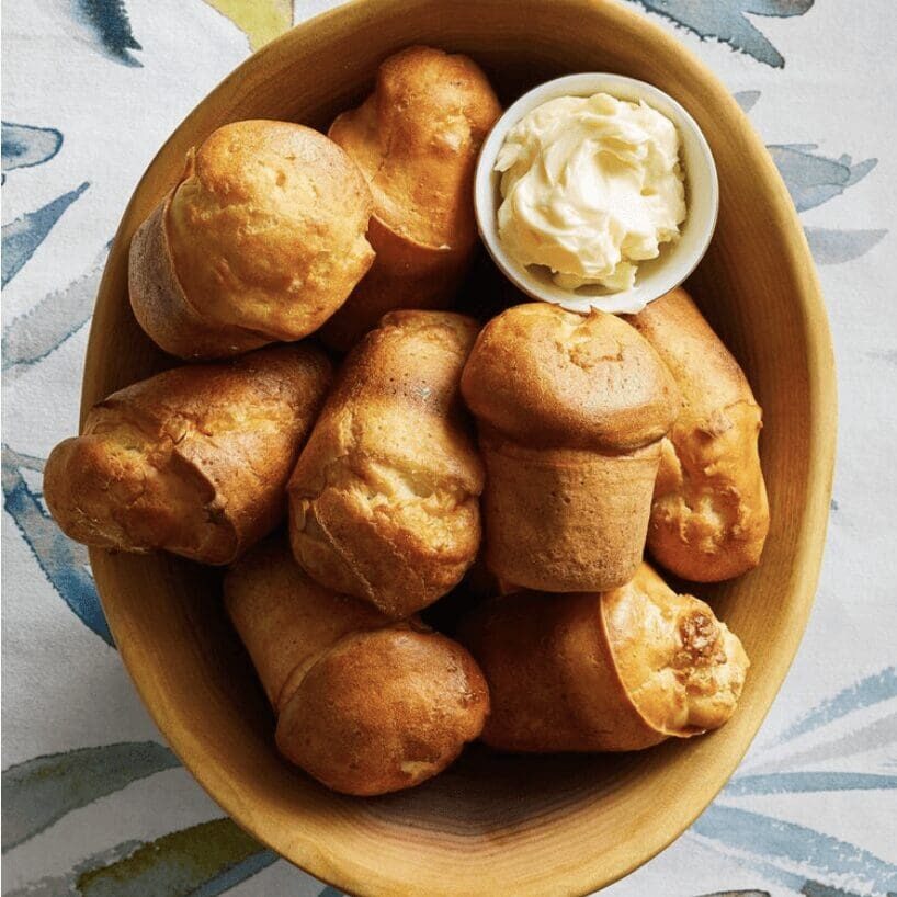A bowl filled with bread and dip.