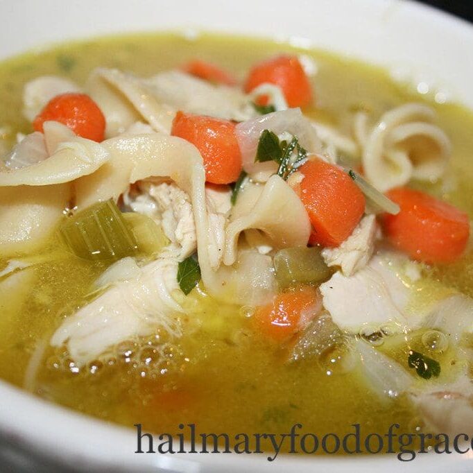 a bowl of Chicken noodle soup